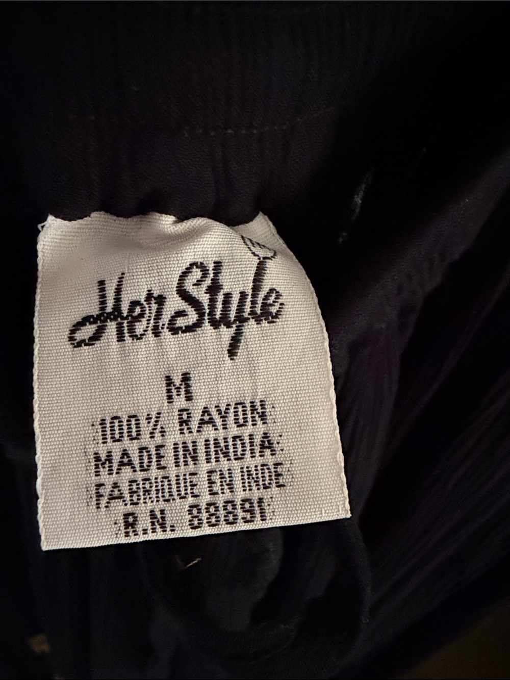 Vintage 90’s Boho Her Style 100% Rayon Crinkle Skirt - Picture 3 of 11